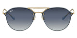 Lentes De Sol Rb Blaze Double Bridge Rb4292n Dorado Azul Degradado