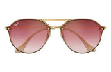 Lentes De Sol Rb Blaze Double Bridge Rb4292n Dorado Rojo Degradado